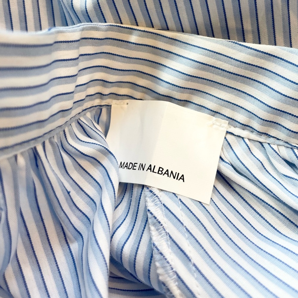New! MARELLA SPORT COTTON STRIPED BLOUSE BLUE SIZE 2 - Picture 10 of 12
